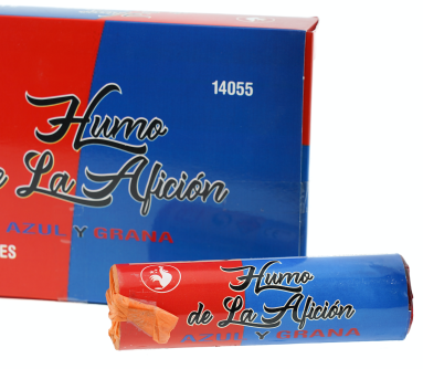 Humo afición de color azul y granate